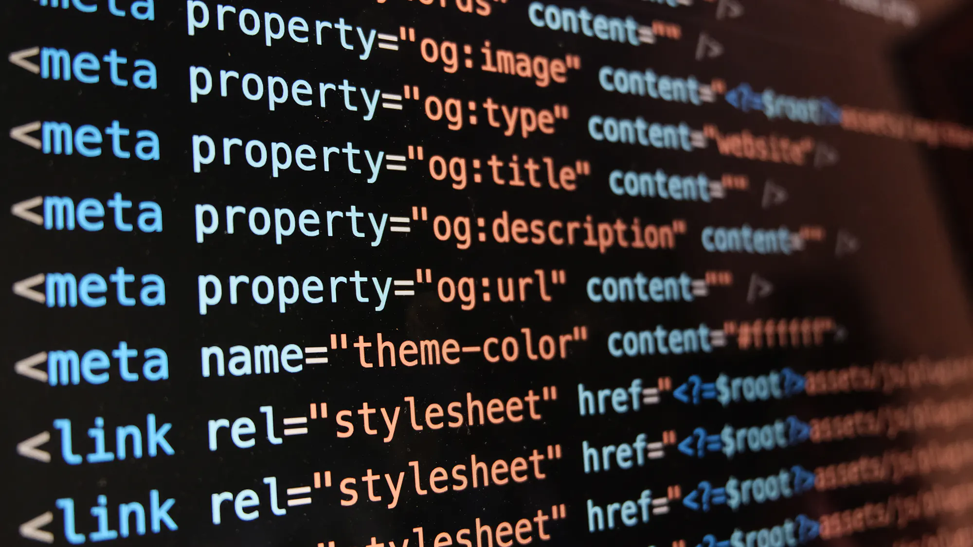 Lines of Multi-Colored Computer Code on a Black Background